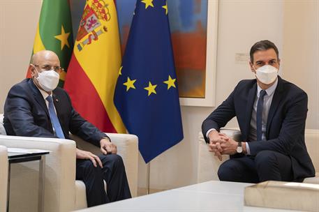 17/03/2022. El presidente del Gobierno recibe al presidente de Mauritania. El presidente del Gobierno, Pedro Sánchez, y el presidente de Mau...