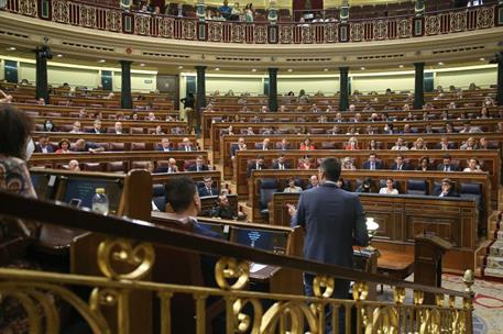 18/05/2022. Pedro S&#225;nchez asiste a la sesi&#243;n de control en el Congreso. El presidente del Gobierno, Pedro S&#225;nchez, interviene en la sesi&#243;n d...