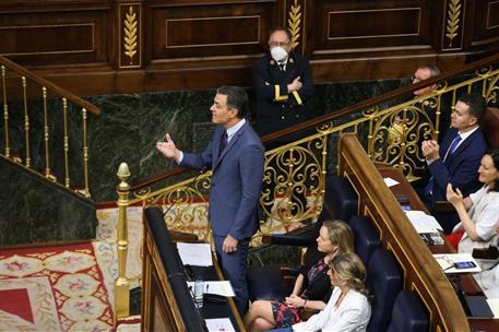 18/05/2022. Pedro Sánchez asiste a la sesión de control en el Congreso. El presidente del Gobierno, Pedro Sánchez, durante su intervención e...