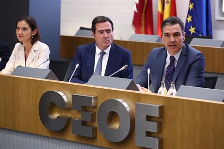 18/05/2022. Pedro S&#225;nchez participa en el acto inaugural del foro empresarial Espa&#241;a-Catar. El presidente del Gobierno, Pedro S&#225;nchez partic...