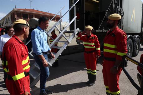 18/07/2022. El presidente del Gobierno visita la zonas afectadas por los incendios en Cáceres. El presidente del Gobierno, Pedro Sánchez, sa...