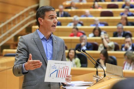 18/10/2022. Pedro S&#225;nchez comparece ante el Pleno del Senado