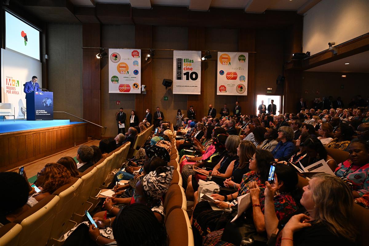 19/05/2022. Pedro Sánchez interviene en la conferencia internacional de la Fundación Mujeres por África. El presidente del Gobierno, Pedro S...