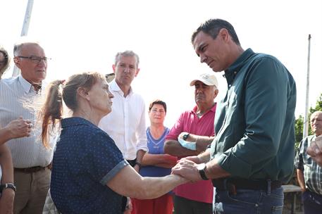 19/07/2022. Pedro Sánchez visita las zonas afectadas por los incendios en Ourense