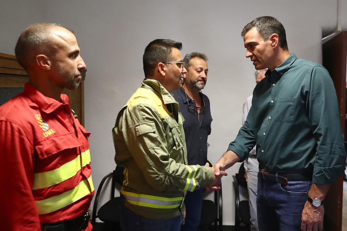 19/07/2022. Pedro Sánchez visita las zonas afectadas por los incendios en Ourense