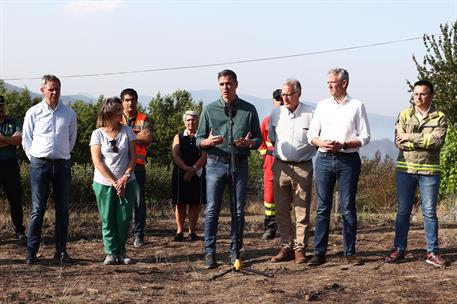 19/07/2022. Pedro S&#225;nchez visita las zonas afectadas por los incendios en Ourense