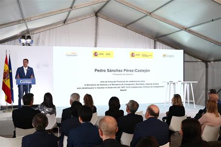 19/10/2022. Pedro Sánchez presenta la Operación Campamento. El presidente del Gobierno, Pedro Sánchez, interviene en la firma del protocolo ...
