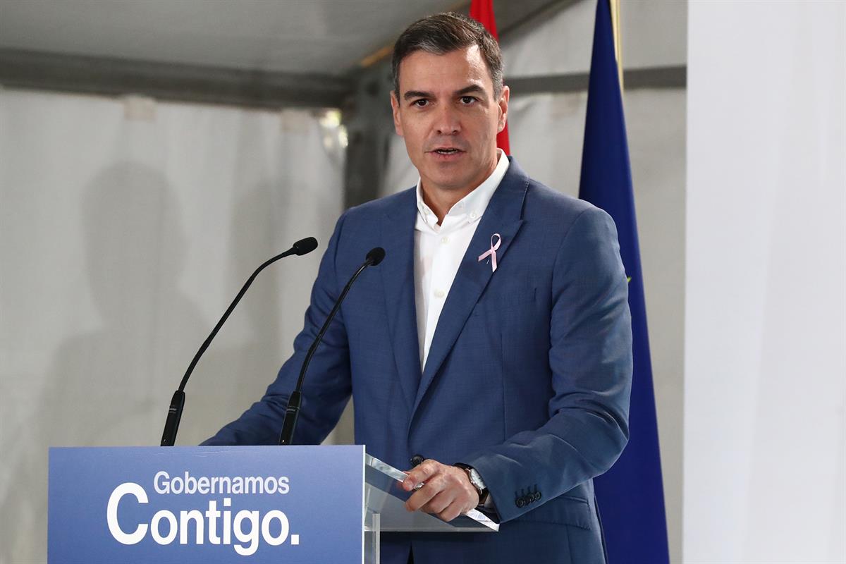 19/10/2022. Pedro Sánchez presenta la Operación Campamento. El presidente del Gobierno, Pedro Sánchez, durante su intervención en el acto de...