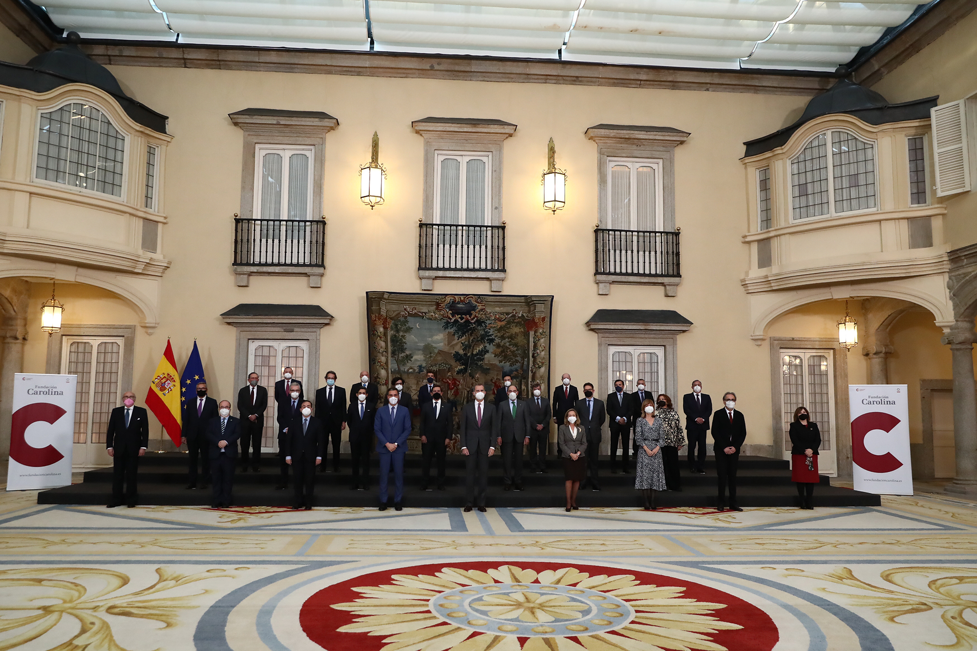 La Moncloa. 20/01/2022. Pedro Sánchez asiste a la 32ª reunión ordinaria del  Patronato de la Fundación Carolina [Galerías fotográficas/Presidente]