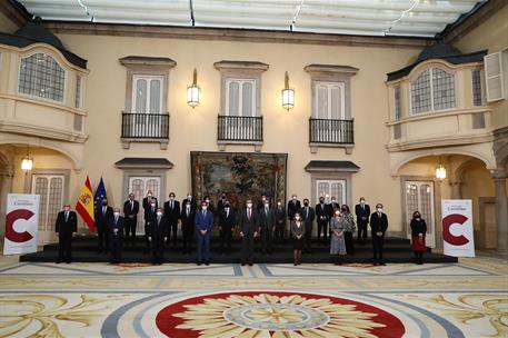 20/01/2022. Pedro Sánchez asiste a la 32ª reunión ordinaria del Patronato de la Fundación Carolina. El presidente del Gobierno, Pedro Sánche...