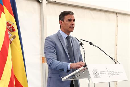 20/07/2022. Pedro Sánchez inaugura el nuevo trazado de la carretera N-232 a su paso por el Puerto del Querol. El presidente del Gobierno, Pe...