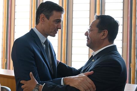 20/09/2022. Sánchez se reúne en Nueva York con el presidente de Bolivia, Luis Arce. Sánchez se reúne en Nueva York con el presidente de Boli...