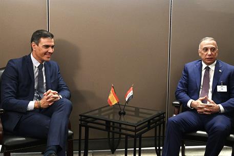 20/09/2022. Sánchez se reúne en Nueva York con el primer ministro de Irak, Mustafa Al-Kadhimi. El presidente del Gobierno, Pedro Sánchez, du...