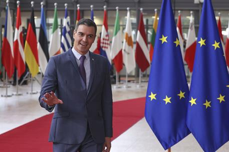 20/10/2022. Pedro S&#225;nchez asiste al Consejo Europeo