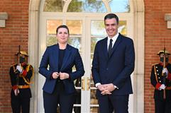 Pedro Sánchez, ha recibido a la primera ministra del Reino de Dinamarca, Mette Frederiksen.