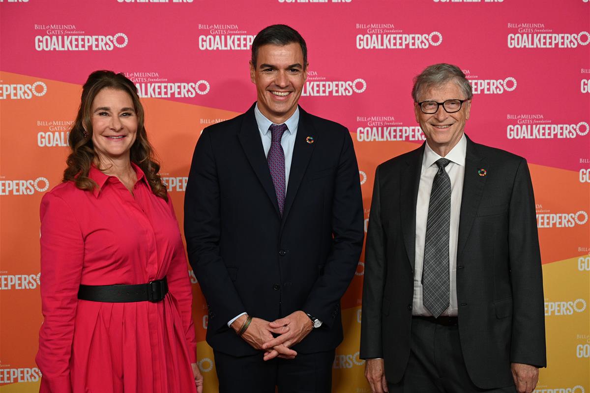 21/09/2022. Pedro Sánchez interviene en el acto Goalkeepers de la Fundación Bill y Melinda Gates. El presidente del Gobierno, Pedro Sánchez,...