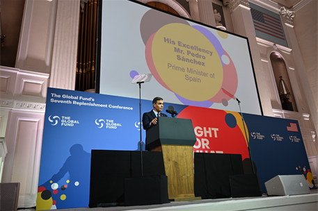 21/09/2022. Pedro Sánchez participa en la VII Conferencia de reposición del Fondo Mundial. El presidente del Gobierno participa en la VII Co...