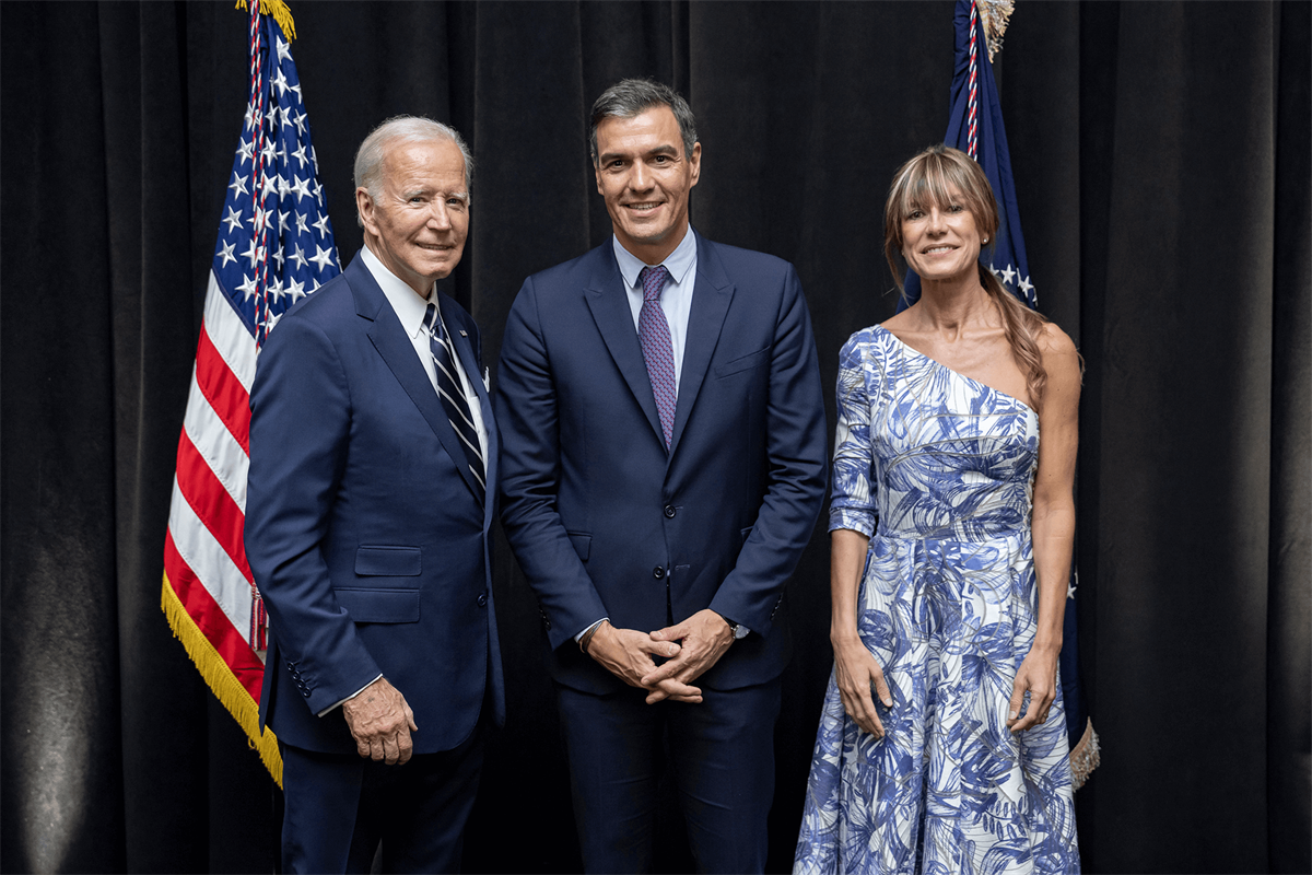 21/09/2022. Pedro Sánchez es recibido por el presidente de los Estados Unidos. El presidente del Gobierno es recibido por el presidente de l...