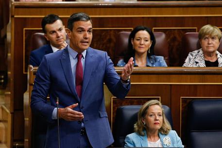 22/06/2022. Pedro S&#225;nchez asiste al Pleno del Congreso. El presidente del Gobierno, Pedro S&#225;nchez, durante su intervenci&#243;n en el Congreso de...