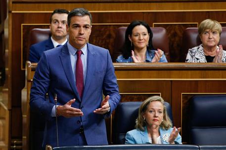 22/06/2022. Pedro Sánchez asiste al Pleno del Congreso. El presidente del Gobierno, Pedro Sánchez, durante su intervención en el Pleno del Congreso.