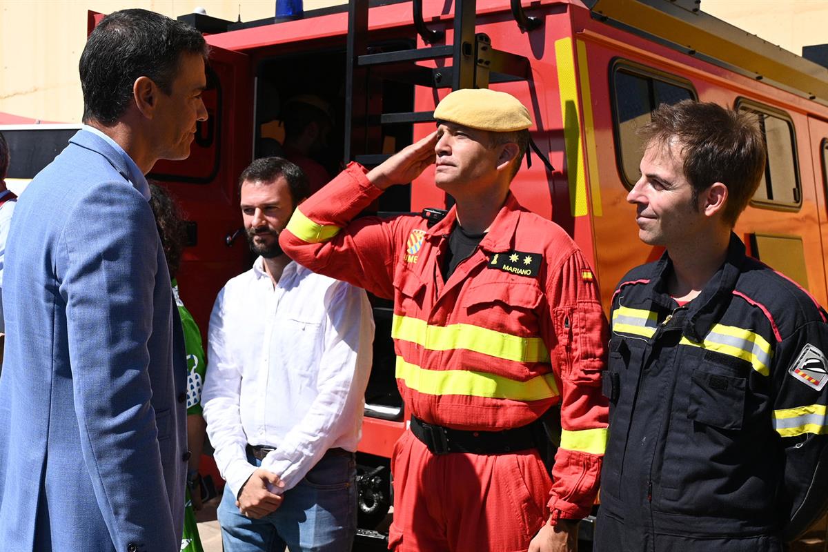 22/08/2022. Pedro Sánchez visita las zonas afectadas por los incendios en Castellón