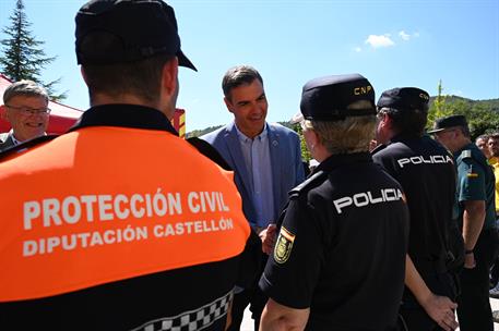 22/08/2022. Pedro Sánchez visita las zonas afectadas por los incendios en Castellón