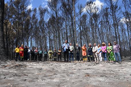 22/08/2022. Pedro Sánchez visita las zonas afectadas por los incendios en Castellón