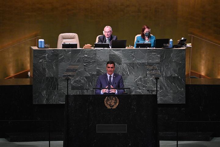 22/09/2022. Pedro Sánchez interviene en el Debate General del 77ª periodo de sesiones de la Asamblea General de Naciones Unidas