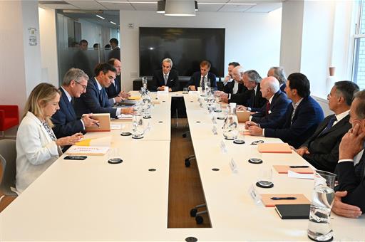 22/09/2022. Pedro Sánchez meets with a group of investors in New York. The President of the Government of Spain, Pedro Sánchez, during the w...