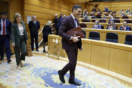 22/11/2022. El presidente del Gobierno comparece ante el Pleno del Senado. El presidente del Gobierno, Pedro Sánchez, a su llegada al Senado.