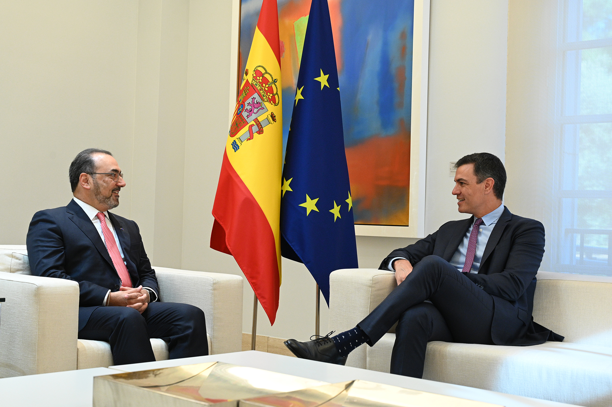 23/05/2022. Pedro Sánchez recibe al presidente del Banco de Desarrollo de América Latina