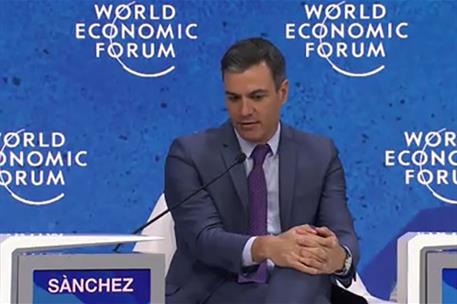 24/05/2022. Pedro S&#225;nchez asiste a la Reuni&#243;n Anual del Foro Econ&#243;mico Mundial. El presidente del Gobierno, Pedro S&#225;nchez, participa en el p...