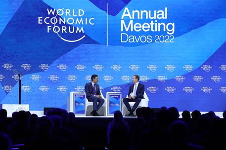 24/05/2022. Pedro Sánchez asiste a la Reunión Anual del Foro Económico Mundial. El presidente del Gobierno, Pedro Sánchez, participa en la R...