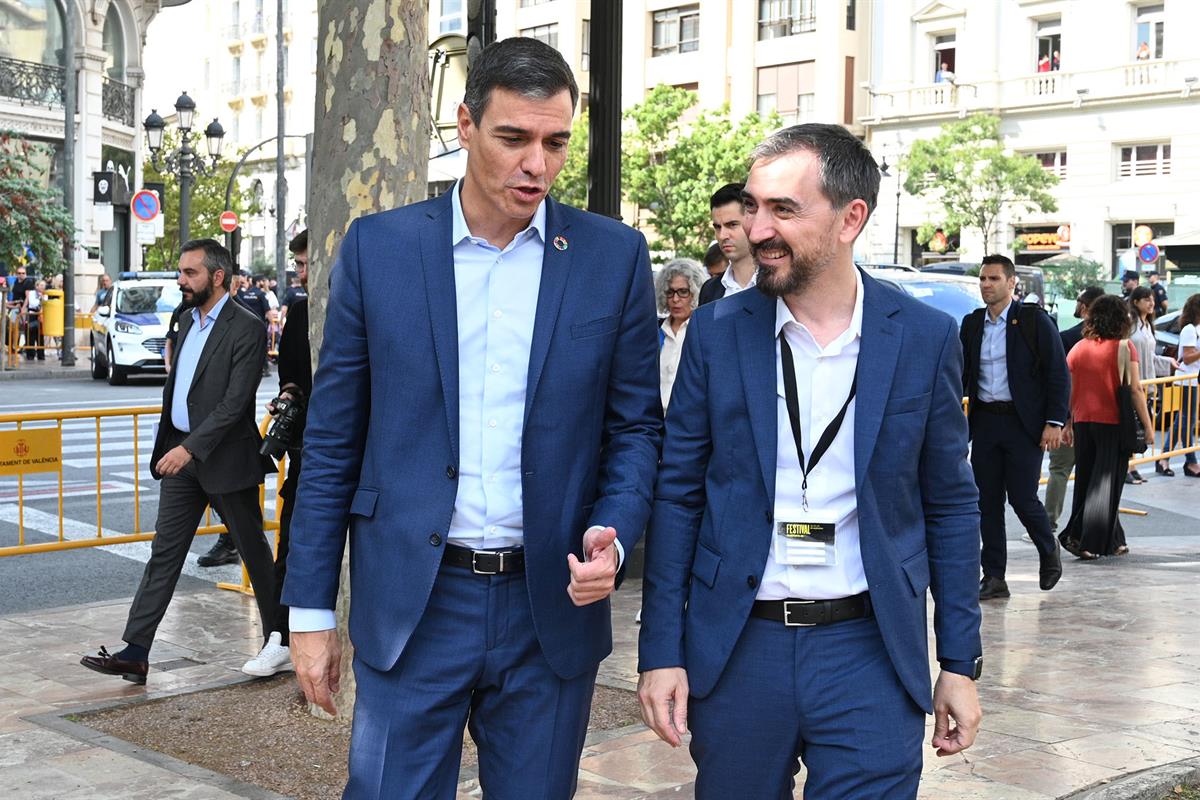 23/09/2022. Pedro Sánchez asiste a la celebración del X aniversario de 'elDiario.es'. El presidente del Gobierno, Pedro Sánchez, junto al di...