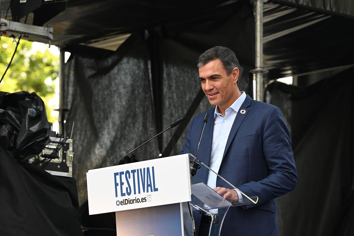 23/09/2022. Pedro Sánchez asiste a la celebración del X aniversario de 'elDiario.es'. El presidente del Gobierno, Pedro Sánchez, durante su ...