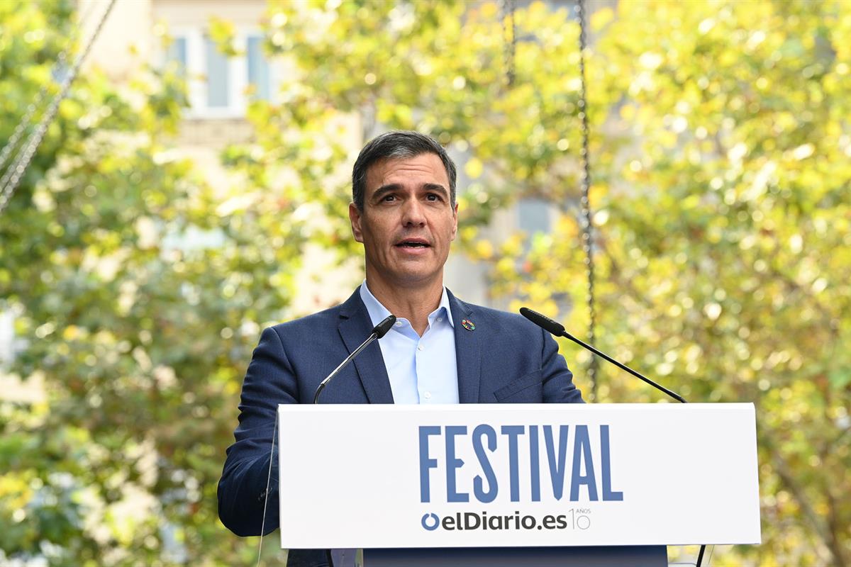 23/09/2022. Pedro Sánchez asiste a la celebración del X aniversario de 'elDiario.es'. El presidente del Gobierno, Pedro Sánchez, durante su ...