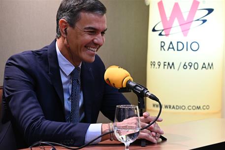 24/08/2022. Pedro Sánchez, en el programa 'La W', de W Radio Colombia