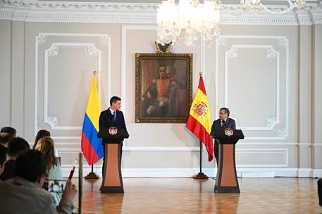 24/08/2022. Pedro Sánchez comparece ante los medios junto al presidente de Colombia