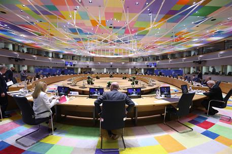 25/02/2022. Pedro Sánchez participa en el Consejo Europeo extraordinario. El Consejo Europeo, reunido de manera extraordinaria para abordar ...