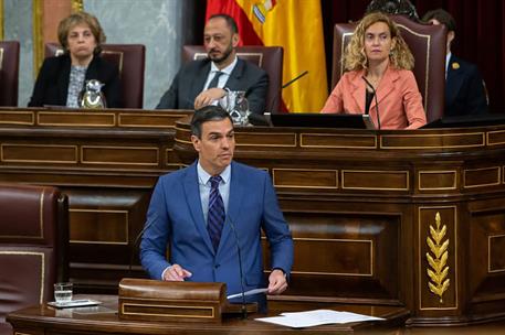 26/05/2022. Pedro S&#225;nchez comparece ante el Pleno del Congreso de los Diputados. Pedro S&#225;nchez durante su intervenci&#243;n ante el Pleno del Con...