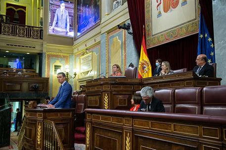 26/05/2022. Pedro S&#225;nchez comparece ante el Pleno del Congreso de los Diputados. Pedro S&#225;nchez durante su intervenci&#243;n ante el Pleno del Con...