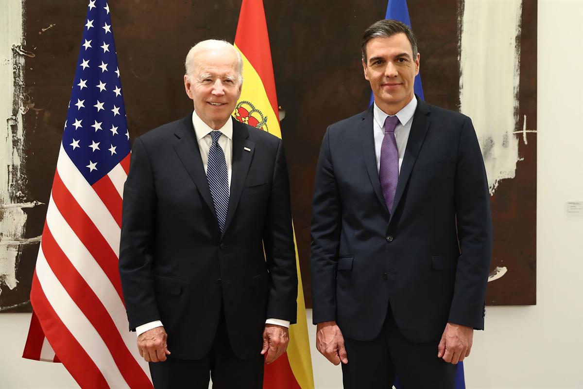 28/06/2022. Pedro Sánchez se reúne con el presidente de Estados Unidos, Joe Biden. El presidente del Gobierno, Pedro Sánchez, y el president...