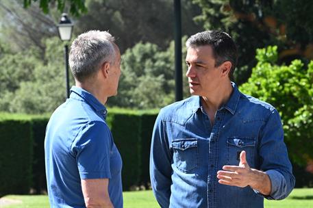 29/05/2022. Pedro S&#225;nchez recibe y al secretario general de la OTAN, Jens Stoltenberg. El presidente del Gobierno, Pedro S&#225;nchez, y el secre...