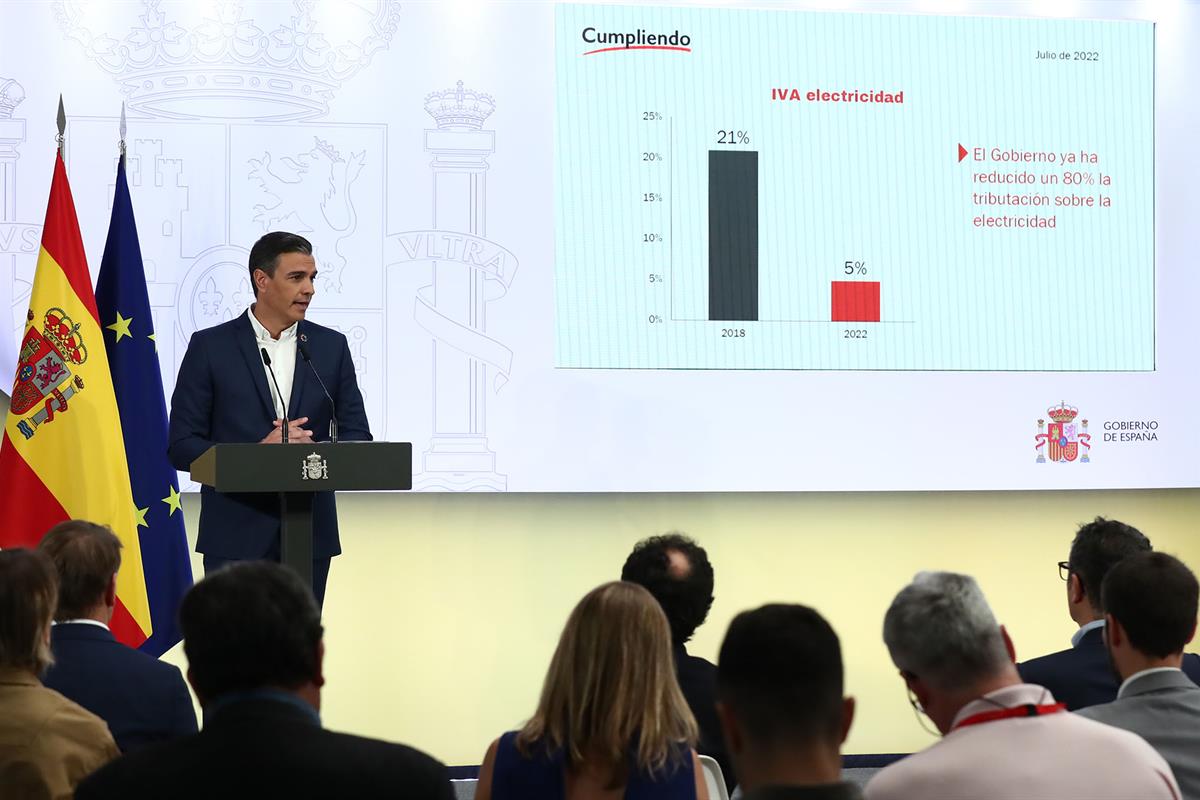 29/07/2022. Sánchez presenta el informe 'Cumpliendo' del primer semestre de 2022