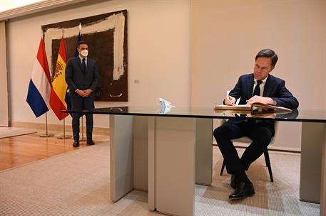 30/03/2022. Pedro Sánchez se reúne con el primer ministro de los Países Bajos, Mark Rutte. El primer ministro de los Países Bajos, Mark Rutt...