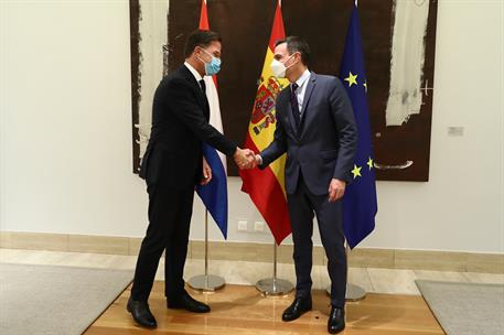 30/03/2022. Pedro Sánchez se reúne con el primer ministro de los Países Bajos, Mark Rutte. El presidente del Gobierno, Pedro Sánchez, y el p...