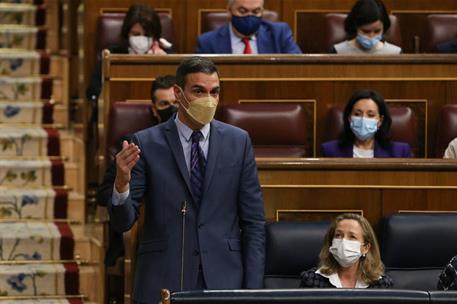 30/03/2022. Pedro Sánchez interviene en la sesión de control. El presidente del Gobierno, Pedro Sánchez, durante su comparecencia en la sesi...