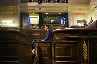 El presidente del Gobierno, durante su comparecencia ante el Pleno del Congreso de los Diputados