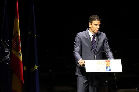 30/05/2022. Pedro S&#225;nchez interviene en el acto del 40&#186; aniversario de la adhesi&#243;n de Espa&#241;a a la OTAN. El presidente del Gobierno, Pedro S&#225;...