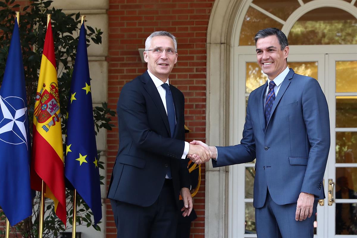 30/05/2022. Pedro Sánchez se reúne con el secretario general de la OTAN. El presidente del Gobierno, Pedro Sánchez, recibe al secretario gen...